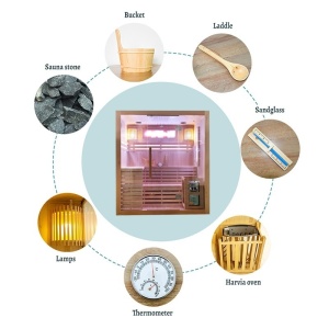 Sauna finlandeza cu temperatura inalta si soba Harvia 6kW pentru 4-5 persoane Kemi 180 x 160 cm - Img 10