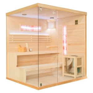 Sauna finlandeza cu temperatura inalta si soba Harvia 8kW pentru 4 persoane EP4S dreapta 180 x 160 cm - Img 6