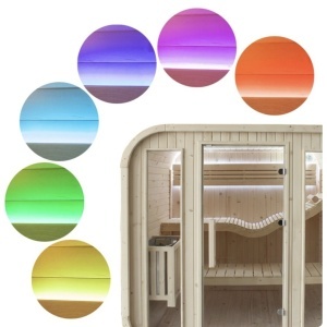 Saună Finlandeză Exterior Tip Butoi 2-4 Persoane 180x200 cm cu Sobă Harvia și LED – Deppo - Img 15