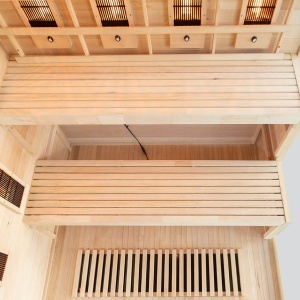 Sauna tip uscat cu infrarosu si cu pietre din sare de Hymalaya 4 persoane EP4RS XL stanga 180 x 160 cm - Img 12