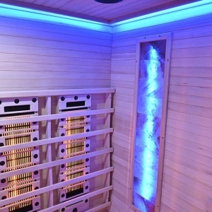 Sauna tip uscat cu infrarosu si cu pietre sarate pentru 4 persoane C4ST 175 x 140 cm - Img 17