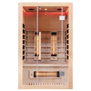 Saună uscată cu infraroșu ALTA2 120×105 cm – 2-3 persoane, Hemlock, 230V, cromoterapie, Bluetooth | Deppo - Img 3