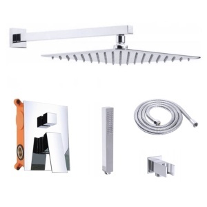 Set de duș încastrat QUADRO cu para de ploaie SLIM