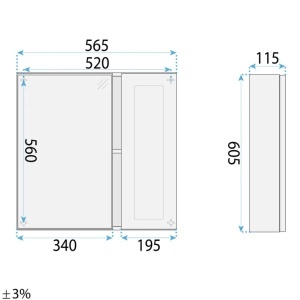 Set mobilier de baie cu lavoar Monti 60cm Grey - Img 5