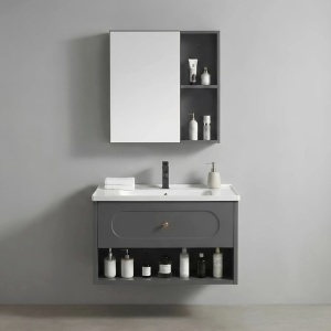 Set mobilier de baie cu lavoar River 60cm Grey