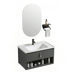 Set mobilier de baie cu lavoar Toledo 60cm Grey - Img 3