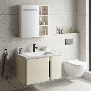 Set mobilier de baie cu lavoar Tula 60cm Beige - Img 3