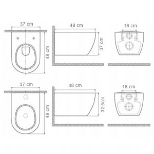 Set vas WC si bideu alb Clementina PREMIUM SLIM - Img 4