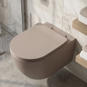 Set Vas WC Suspendat Focus + Lavoar pe Blat Rea Focus Taupe - Img 7