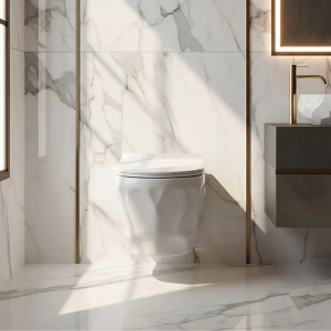 Vas de WC suspendat cu capac Gustavo Rimless alb lucios - Img 10