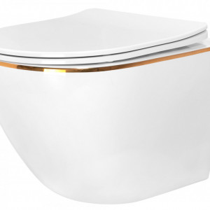 Vas WC Carlo white Mini Flat Gold Edge - Img 1