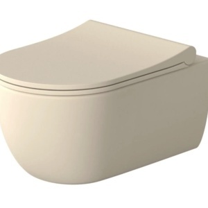 Vas WC EGO Michael Rimless, 49x37 cm, Jasmine semi-mat, Power Colour, montaj suspendat, capac duroplast soft-close easy off