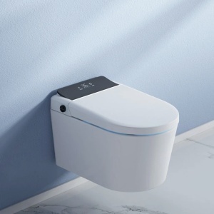 Vas wc smart, functie de bideu, capac incalzit, dezinfectare UV, cadru inclus, afisaj Led, Functii avansate, 59x38, Alb, Ralph