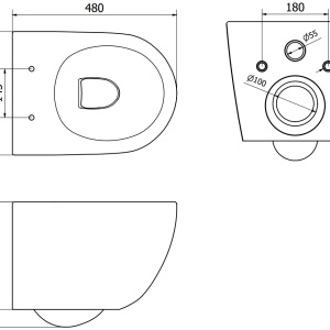 Vas WC suspendat rimless cu capac slim Cappuccino mat - Img 2