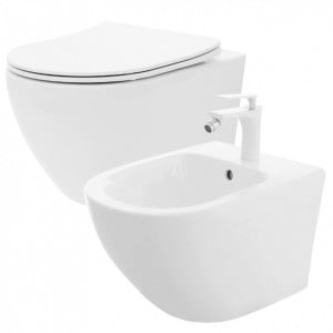 WC Carlo Flat Mini Rimless + Bideu Carlo Mini - Img 1