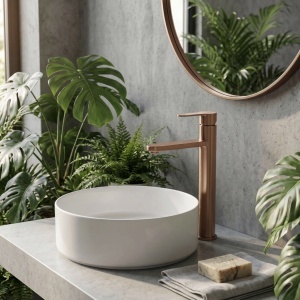 Baterie pentru baie Rea Arcos Brush Copper - Img 5