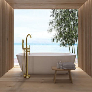 Baterie pentru cada Freestanding Rea Lungo Ortis Auriu Gold - Img 4