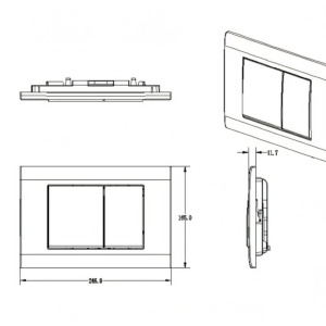 Cadru cu rezervor incastrat, latime de 50 cm, capacitate 3/8 litri, clapeta de actionare din aluminiu auriu mat - Img 4