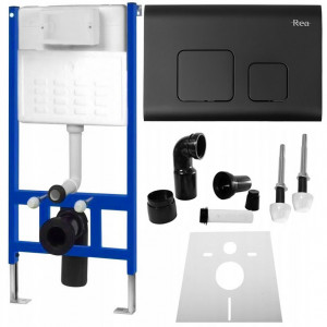 Cadru Set incastrat pentru vas WC cu buton F Black - Img 9