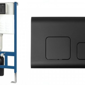 Cadru Set incastrat pentru vas WC cu buton F Black