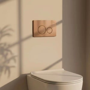Cadru WC încastrat Rea cu buton I Brush Copper - Img 3