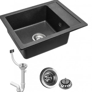 Chiuveta bucatarie Granit Rino black pietriciele - Img 2