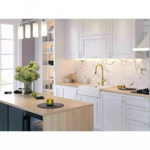 Chiuveta compozit incastrata Quadron Unique Bill 110 alb - inox 60x54 cm - Img 2