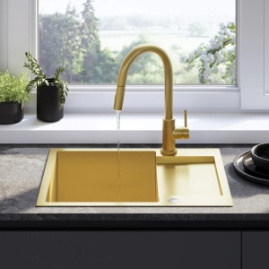 Chiuveta de bucatarie Inox PAUL, Model modern, Culoare Gold Brush - Img 8