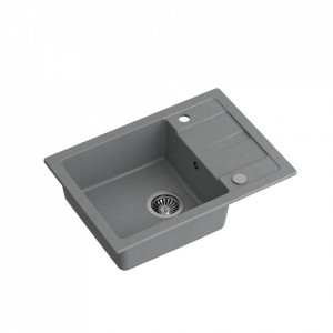 Chiuveta granit 1-kit (62x44x17,5) + baterie cu gura flexibila + dozator din otel + sifon - Img 2