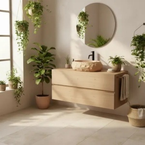 Chiuveta lavoar pe blat finisaj piatra Mika Light Terracotta - Img 5