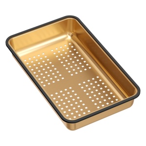 Coș scurgere dreptunghiular cupru/negru Quadron 42.5 x 20 cm