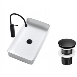 Dop universal pentru lavoar click-clack black mat - Img 2