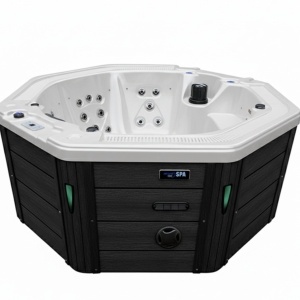 JACUZZI DE GRĂDINĂ 107 CARCASĂ ALB PERLAT ANTRACIT 220x220 CM