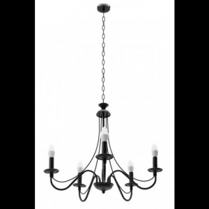 Lampa de tavan suspendata rustica neagra APP647-5CP - Img 3