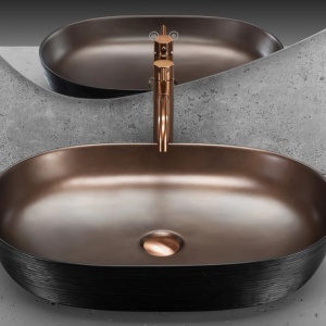 Lavoar ceramic pentru blat CLEO 61 Copper Bush / Black - REA - Img 4