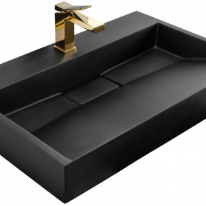 Lavoar din conglomerat GOYA Negru MAT 70CM - Img 2