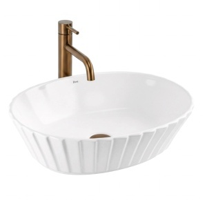 Lavoar pe blat Marcela Samanta – design elegant cu caneluri sculpturale pentru baia ta | disponibil pe Deppo - Img 2