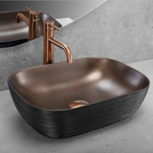 Lavoar pe blat Rea Belinda COPPER BRUSH / Black - Img 2