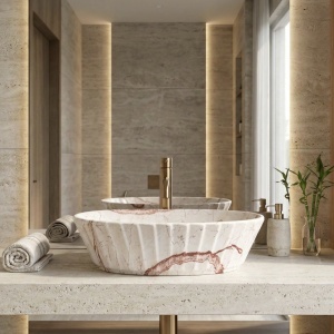 Lavoar pe blat Samanta Zen – design organic și textură naturală | Deppo