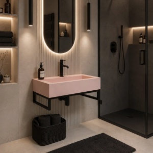 Lavoar pentru blat GOYA PINK 50CM + Cadru