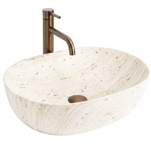 Lavoar pentru blat Rea Amelia Travertine Classic 48 - Img 2