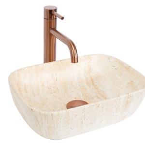 Lavoar pentru blat Rea BELINDA MINI TRAVERTINE MATT