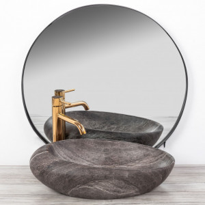 Lavoar pentru blat Rea Roxy A Stone D.Grey Gri - Img 5