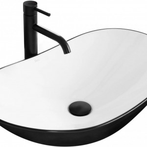 Lavoar pentru blat Rea Royal Black Alb
