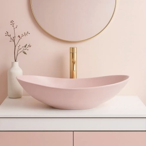 Lavoar pentru blat Rea Royal Powder Pink Matt