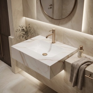 Lavoar suspendat REA Aresa Grey Gold 60