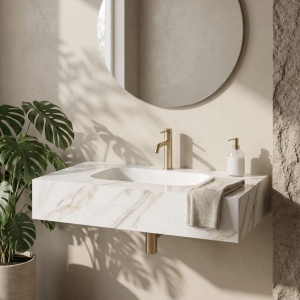 Lavoar suspendat REA Aresa Grey Gold 80 - Img 3