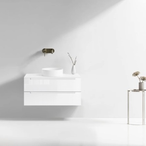 Mobilier lavoar suspendat alb cu blat alb LINDA 60,100,120 cm - Img 4