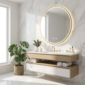 Oglindă LED 100cm MMJ BRUSH GOLD - Img 4