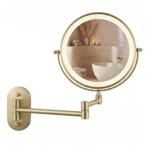 Oglindă LED Glow Brush Gold- Deppo